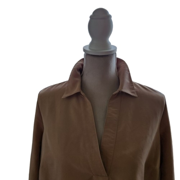 J Jill Sand-Washed Tunic Top Oversized Shirt Size M Long Sleeve V Neck Collar - Picture 8 of 8